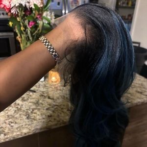 JADE BLUE HUMAN HAIR BODY WAVE 13"X6" HD LACE
FRONTAL WIG